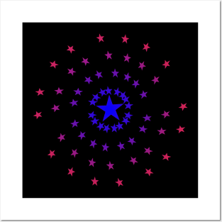 Stars in Red and Blue Posters and Art